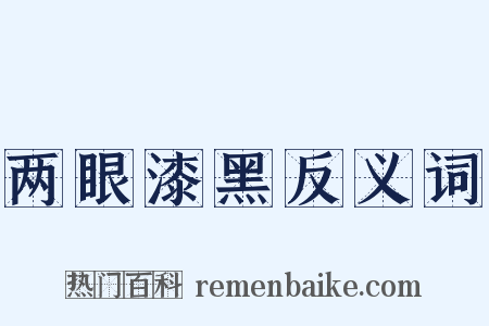 两眼漆黑反义词是什么意思的图片
